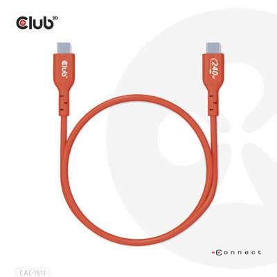 club3D CAC-1511 USB-C-kabel USB 2.0 USB-C stekker 1.00 m Oranje