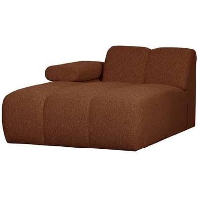Woood Mojo chaise longue bank arm links bouclé Roestbruin Melange