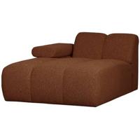 Woood Mojo chaise longue bank arm links bouclé Roestbruin Melange - thumbnail