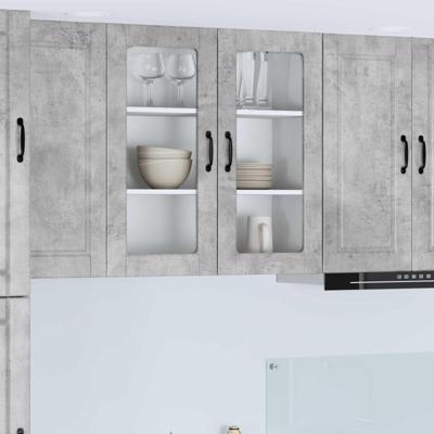 Keukenkast met plank Beton Grijs 80 x 31 x 80 cm Bewerkt hout