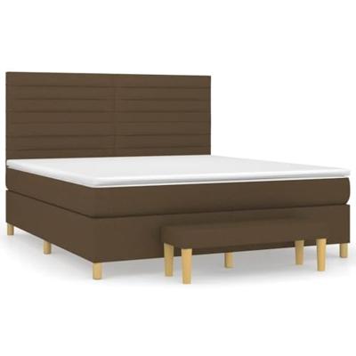 Boxspring met matras stof donkerbruin 180x200 cm