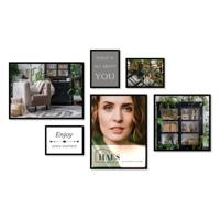 Haes Deco - Collage set met 6 kunststof fotolijsten zwart Easy Frame - EFS100B - thumbnail
