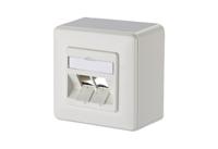 Metz Connect 130B10D20002-E Netwerkdoos Opbouw (op muur) Zonder connectoren 2 poorten Zuiver wit - thumbnail