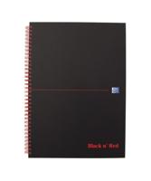 Oxford BLACK N' RED spiraalblok karton, 140 bladzijden ft A5, gelijnd - thumbnail