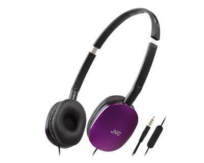 JVC Flats On-Ear Bedrade Koptelefoon – Plat Opvouwbaar Ontwerp – 30 mm Driver voor Krachtig Geluid – Zachte Oorkussens voor Comfort – Stalen Hoofdband – Lichtgewicht & Draagbaar – HA-S160M-V (Paars)
