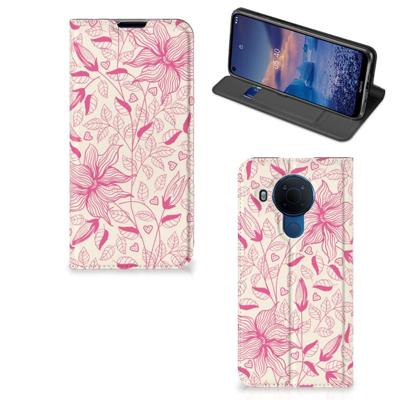 Nokia 5.4 Smart Cover Pink Flowers Nokia 5.4 Smart Cover Pink Flowers