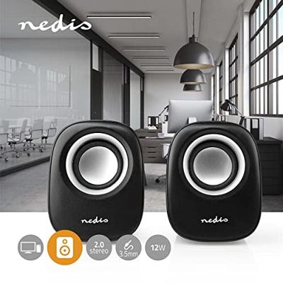 Nedis PC-Speaker | 2.0 | 12 W | 1 stuks - CSPR10020BK CSPR10020BK