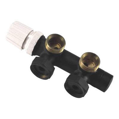 Riko thermostatisch 3/4 onderblok haaks-links mat zwart