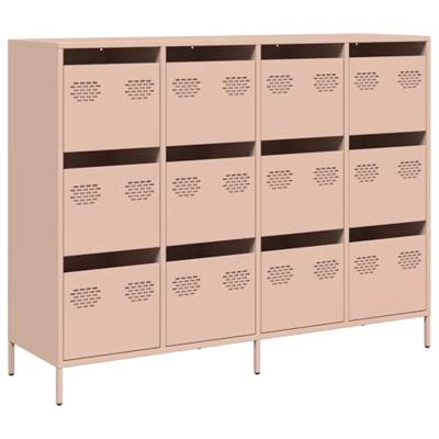 Dressoir 135x39x103,5 cm koudgewalst staal roze