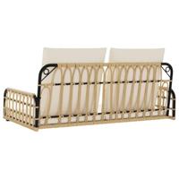 Schommelbank met kussens 105x58x38 cm poly rattan en staal - thumbnail
