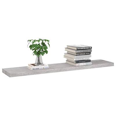 Wandschap zwevend 120x23,5x3,8 cm MDF betongrijs - thumbnail