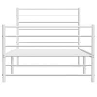 Bedframe met hoofd- en voeteneinde metaal wit 80x200 cm - thumbnail