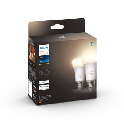 Philips Hue A60 E27 2-pack ZACHTWIT LICHT
