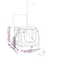 Hondenfietstrailer oxford stof en ijzer groen en grijs - thumbnail