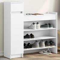 VidaXL Schoenenkast 100,5x28x100 cm bewerkt hout wit - thumbnail