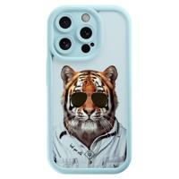 iPhone 14 Pro blauwe case - Tijger wild - thumbnail