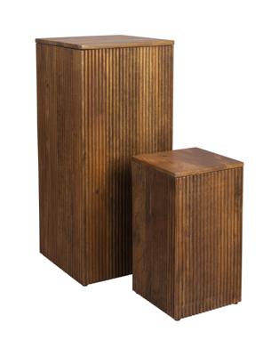 Dutchbone Plantenstandaard 'Ribble' Mangohout, Set van 2 stuks