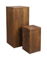 Dutchbone Plantenstandaard 'Ribble' Mangohout, Set van 2 stuks - thumbnail