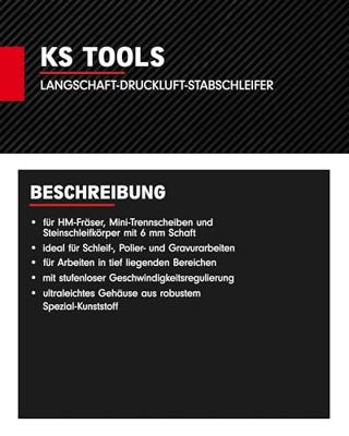 KS Tools 515.5415 Perslucht met lange schacht, 23.000 omw/min. KS Tools 515.5415 Perslucht met lange schacht, 23.000 omw/min.