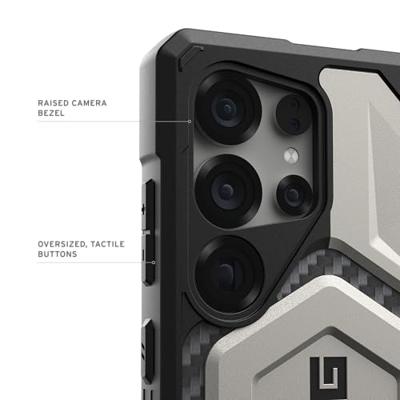 Urban Armor Gear Monarch Pro Outdoor telefoonhoes Samsung Galaxy S25 Ultra Titaan Inductieve lading, Stootbestendig
