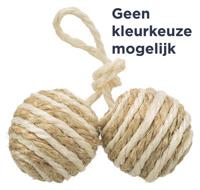 TRIXIE 2 BALLEN AAN KOORD SISAL ASSORTI 4,5X4,5X4,5 CM 4 ST - thumbnail