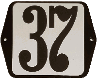 Huisnummer naambordje standaard 15x12 cm nummer 37 - Warentuin mix - thumbnail