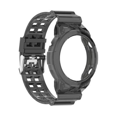 Voor Huawei Watch GT 2 Silicone Integrated Translucent Replacement Strap Watchband (Zwart) Voor Huawei Watch GT 2 Silicone Integrated Translucent Replacement Strap Watchband (Zwart)