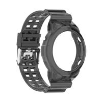 Voor Huawei Watch GT 2 Silicone Integrated Translucent Replacement Strap Watchband (Zwart) - thumbnail