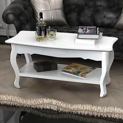 VidaXL Salontafel met 2 lagen mdf wit