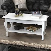 VidaXL Salontafel met 2 lagen mdf wit - thumbnail