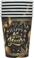 Elegante Nieuwjaar Bekertjes 240ml (6st) - thumbnail