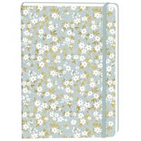 Notitieboek witte bloemen a5 lijn 92pag sc grijs | 3 stuks - thumbnail
