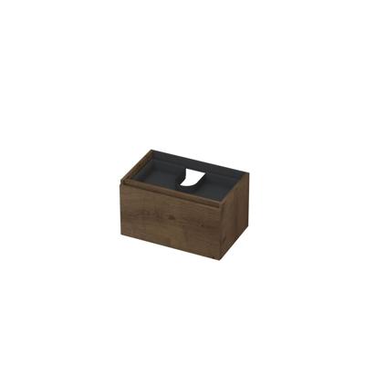 INK - Onderkast 1L met Binnenlade Greeploos Houten Keerlijst Fineer - 700x450x400 Mm - Chocolate Fineer