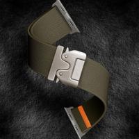 Nylon bandje met Parachute sluiting - Donkergroen - Geschikt voor Apple Watch 44mm / 45mm / 46mm / 49mm - thumbnail