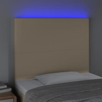 Hoofdbord LED 90x5x78/88 cm stof crèmekleurig - thumbnail
