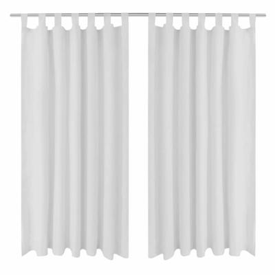 VidaXL Micro-satijnen gordijnen met ringen 140 x 245 cm 2 stuks (wit)