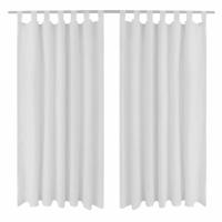VidaXL Micro-satijnen gordijnen met ringen 140 x 245 cm 2 stuks (wit) - thumbnail