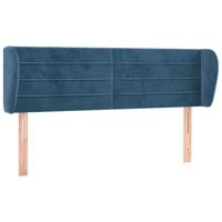 Hoofdbord met randen 147x23x78/88 cm fluweel donkerblauw - thumbnail