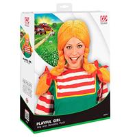 Pruik staarten oranje buigbaar - thumbnail