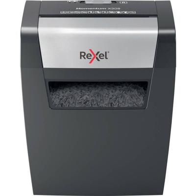 Rexel Momentum X308 papiervernietiger Deeltjesversnippering 70 dB Zwart, Grijs Rexel Momentum X308 papiervernietiger Deeltjesversnippering 70 dB Zwart, Grijs