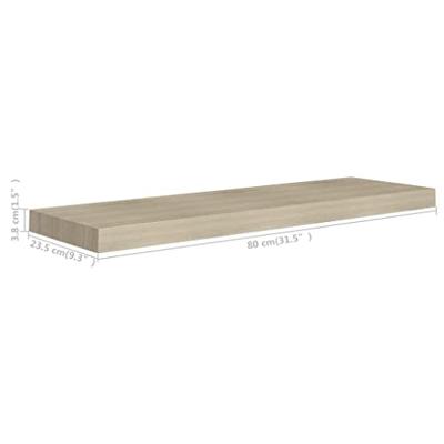 Wandschappen zwevend 4 st 80x23,5x3,8 cm MDF eikenkleurig
