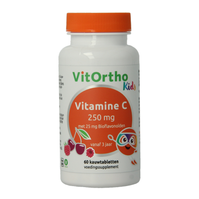 Vitamine C 250mg met 25mg bioflavonoiden 60 Kauwtabletten Vitamine C 250mg met 25mg bioflavonoiden 60 Kauwtabletten