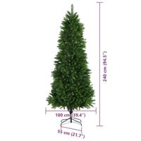 VidaXL Kerstboom met 300 led met standaard groen 240 cm pe - thumbnail