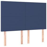 Boxspring met matras stof blauw 140x190 cm - thumbnail
