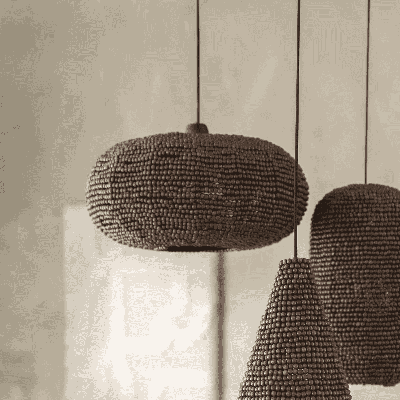 By-Boo Hanglamp 'Shanga' Houten kralen, 46cm