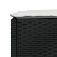 Tuinkruk met kussen 63,5x56x32 cm poly rattan zwart - thumbnail