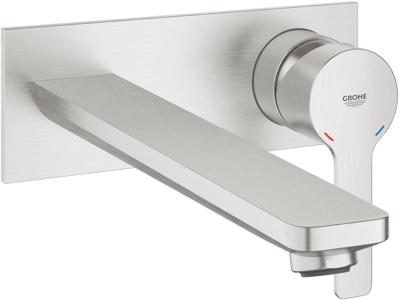 GROHE Lineare New waterbesparende afbouwdeel inbouw wandkraan L-size met uitloop 20.7cm supersteel 23444dc1 GROHE Lineare New waterbesparende afbouwdeel inbouw wandkraan L-size met uitloop 20.7cm supersteel 23444dc1