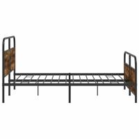 Bedframe zonder matras metaal gerookt eikenkleurig 150x200 cm - thumbnail