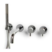 Badkraan Inbouw Bongio Squadra Thermostatisch 22 cm Uitloop met Handdoucheset en 2-Weg Omstel Chroom Bongio - thumbnail