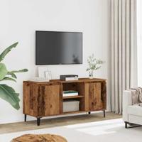 Tv-meubel 102x35x50 cm bewerkt hout oud houtkleurig - thumbnail